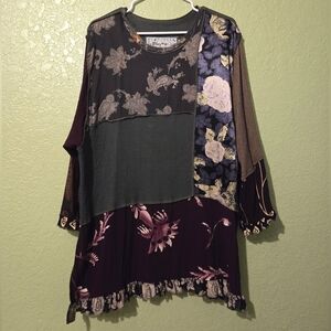 VTG Nothing Matches Brand Bohemian Patchwork Shirt Wearable Art